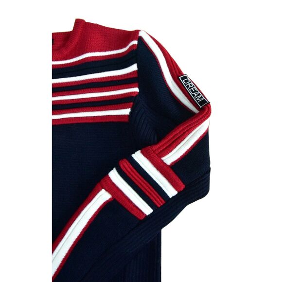 Maje Red Navy Moto Striped Wool Blend Sweater Size M - Picture 6 of 6